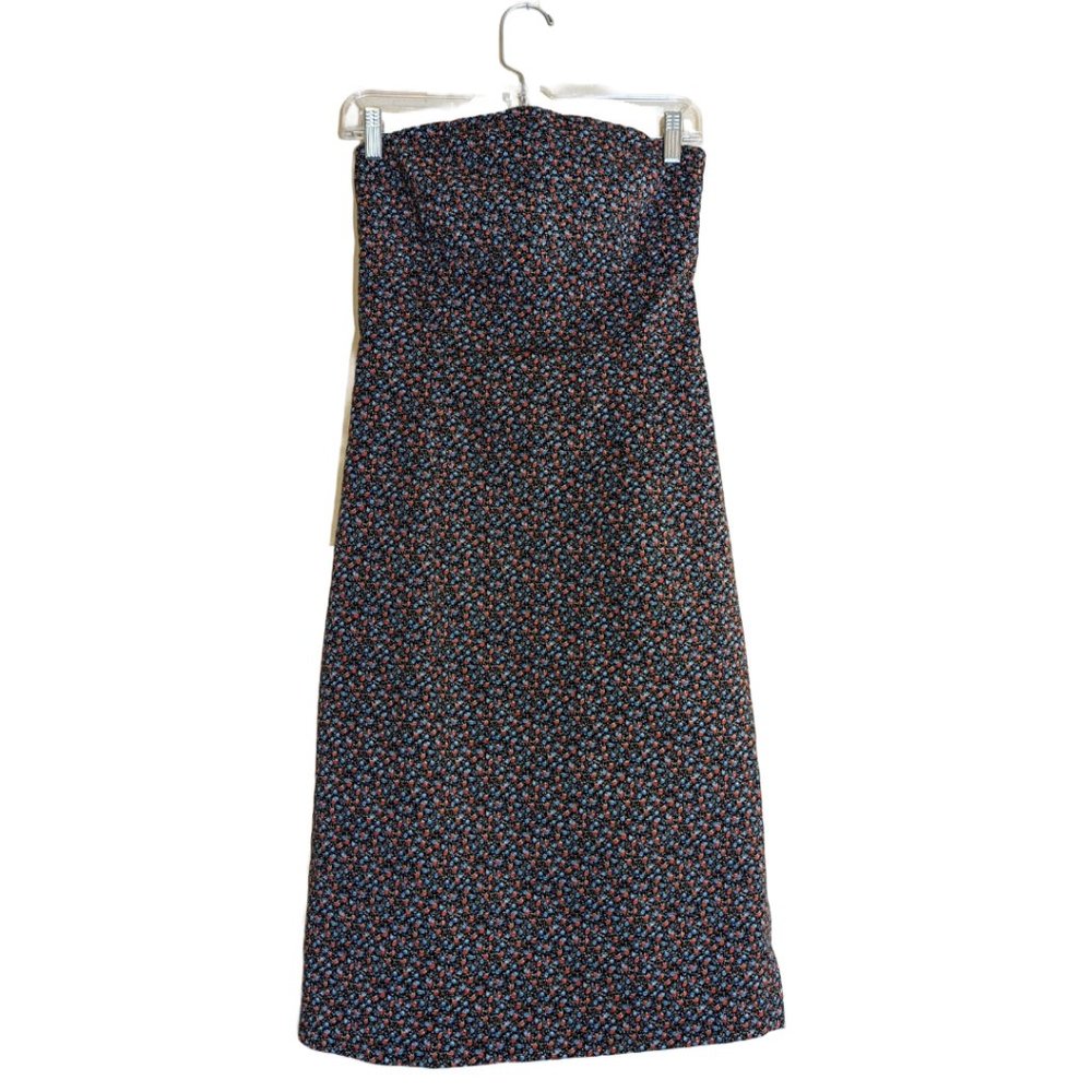 Necessary Objects y2k Vintage Strapless Disty Floral Midi Dress Size M